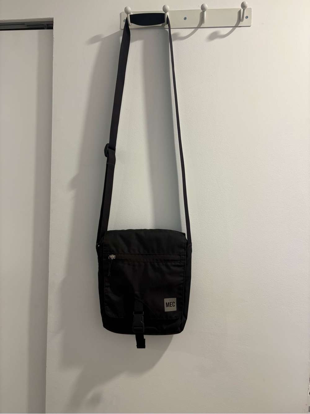 MEC Black Men's Messenger Crossbody Bag